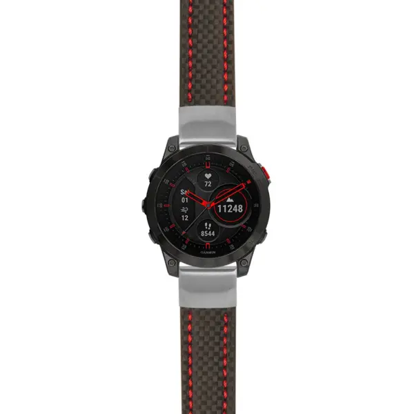 g.ep2.st25 Main Black & Red StrapsCo Heavy Duty Carbon Fiber Watch Strap 20mm