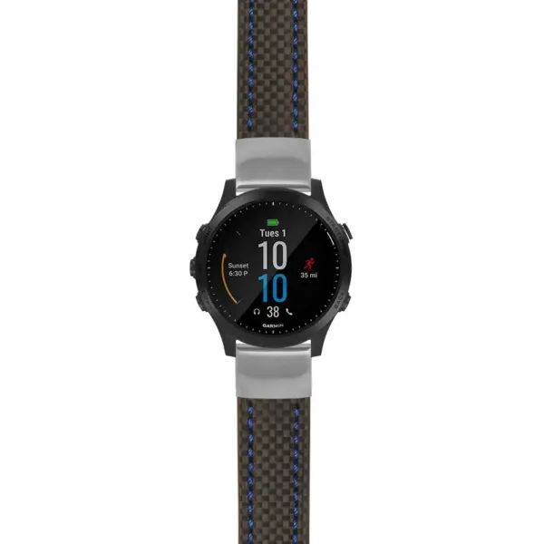 g.f945.st25 Main Black & Blue StrapsCo Heavy Duty Carbon Fiber Watch Strap 20mm
