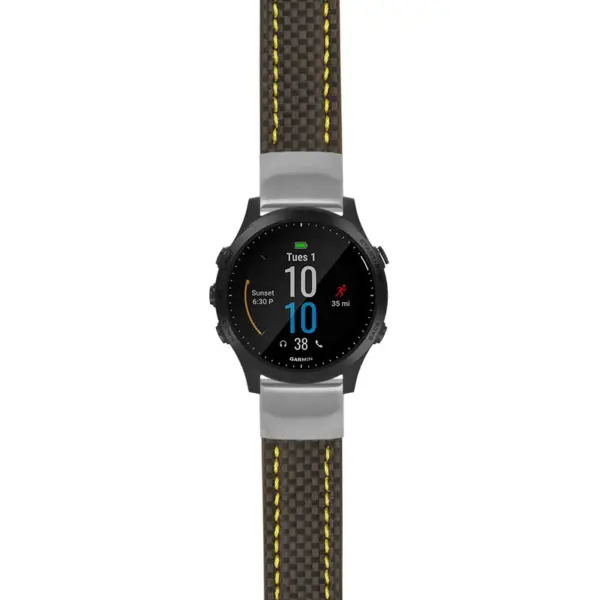 g.f945.st25 Main Black & Yellow StrapsCo Heavy Duty Carbon Fiber Watch Strap 20mm