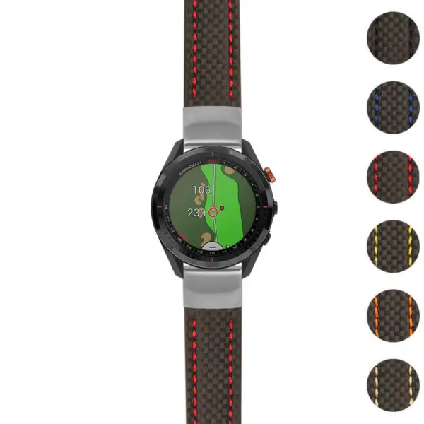g.as62.st25 Gallery Black & Red StrapsCo Heavy Duty Carbon Fiber Watch Strap 20mm