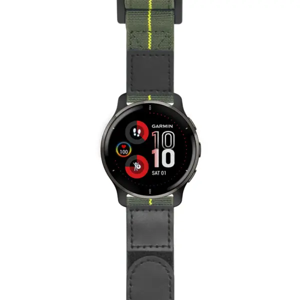 g.v2p.nt13 Main Green & Yellow StrapsCo Hook and Loop Explorer Watch Band Strap Nylon Velcro NATO 20mm
