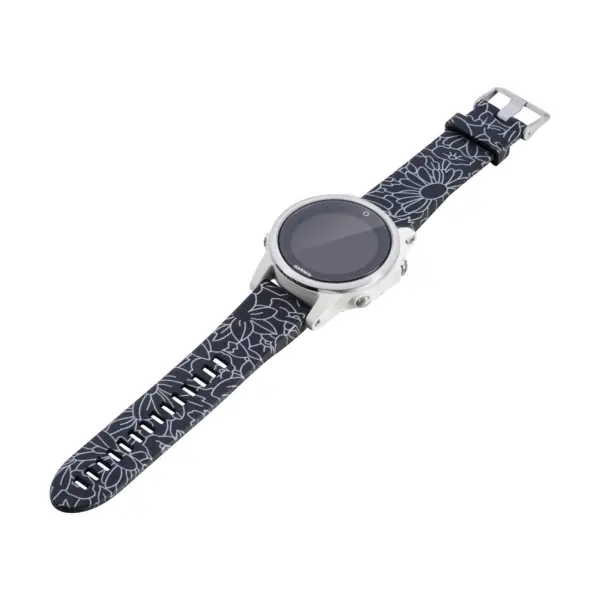 G.r40.h Main Chrome Flowers StrapsCo QuickFit 20 Silicone Rubber Replacement Watch Band Strap For Garmin Fenix 5S