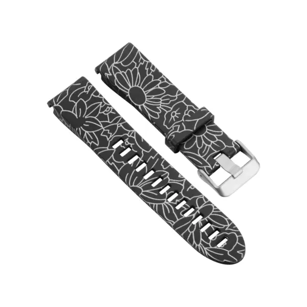 G.r40.h Angle Chrome Flowers StrapsCo QuickFit 20 Silicone Rubber Replacement Watch Band Strap For Garmin Fenix 5S