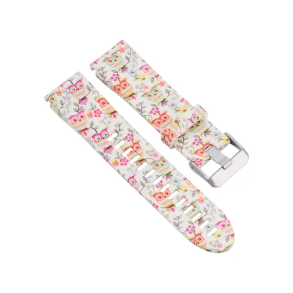 G.r40.i Angle Owls & Flowers StrapsCo QuickFit 20 Silicone Rubber Replacement Watch Band Strap For Garmin Fenix 5S