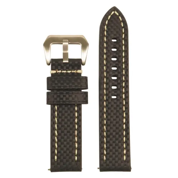 st25.1.22 up Black White Heavy Duty Carbon Fiber Watch Strap