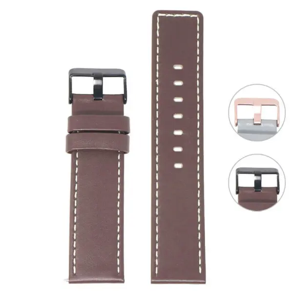 Stitched Leather Strap For Fitbit Versa & Versa 2 #1