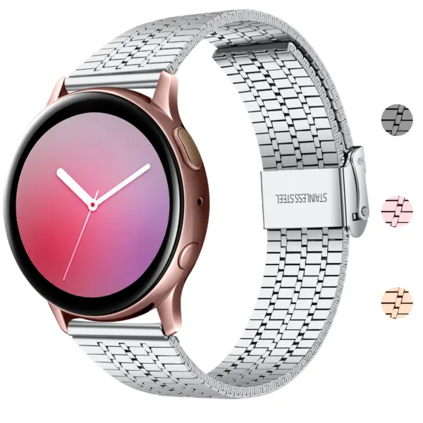 s.m12 Gallery Silver StrapsCo Tapered Stainless Steel Strap for Samsung Galaxy Watch 3