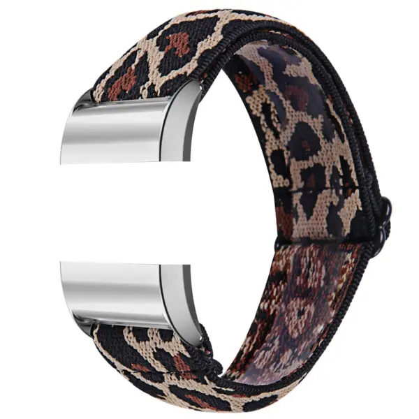 fb.ny21.c Main Leopard StrapsCo Elastic Nylon Watch Band Strap for Fitbit Charge 2