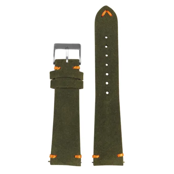 St28.11.12 Upright Suede Watch Strap In Green & Orange Apple Watch