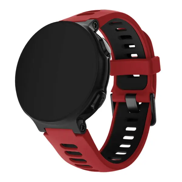 G.r32.6.1.mb Main Red & Black StrapsCo Silicone Rubber Replacement Watch Band Strap With Black Buckle For Garmin Forerunner & Approach