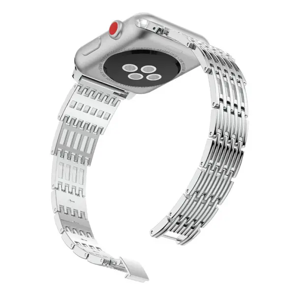 A.m13.ss Alt Silver StrapsCo Alloy Metal Link Watch Bracelet Band Strap With Rhinestones For Apple Watch Series 1234 38mm 40mm 42mm 44mm