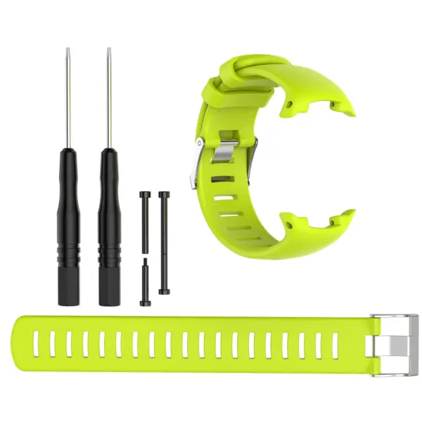 Su.r13.10a Main Neon Yellow Silicone Rubber Replacement Watch Strap Band For Suunto D4i Novo