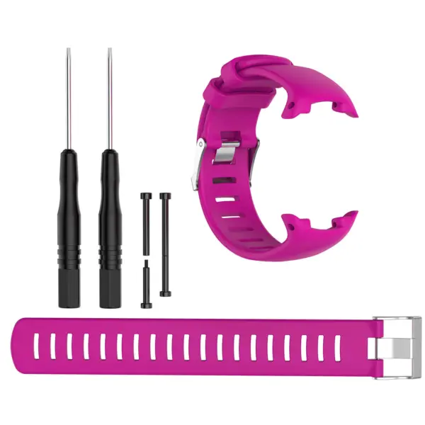 Su.r13.13a Main Fuchsia Silicone Rubber Replacement Watch Strap Band For Suunto D4i Novo
