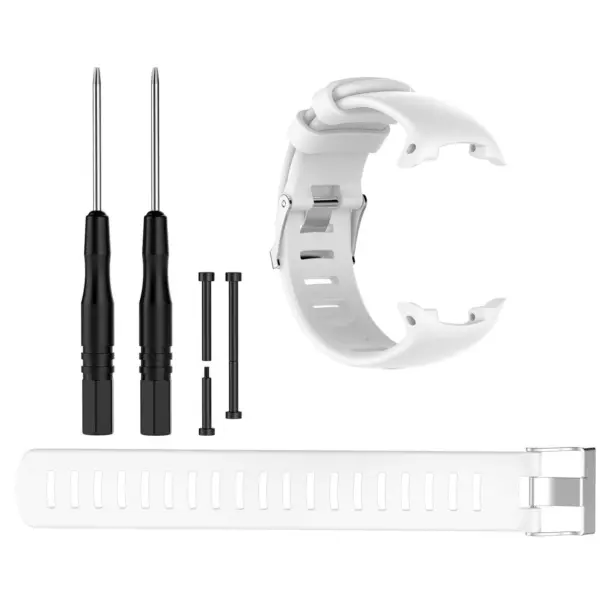Su.r13.22 Main White Silicone Rubber Replacement Watch Strap Band For Suunto D4i Novo