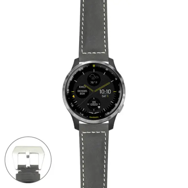 g.d2a.p560a Main Black StrapsCo DASSARI Salvage Thick Padded Distressed Italian Leather Watch Band Strap with Silver Buckle