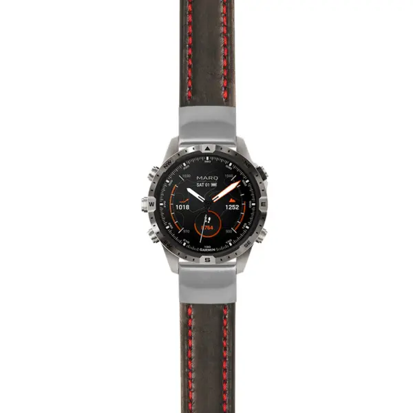 g.mrq2.st23 Main Black & Red StrapsCo Heavy Duty Mens Leather Watch Band Strap 20mm