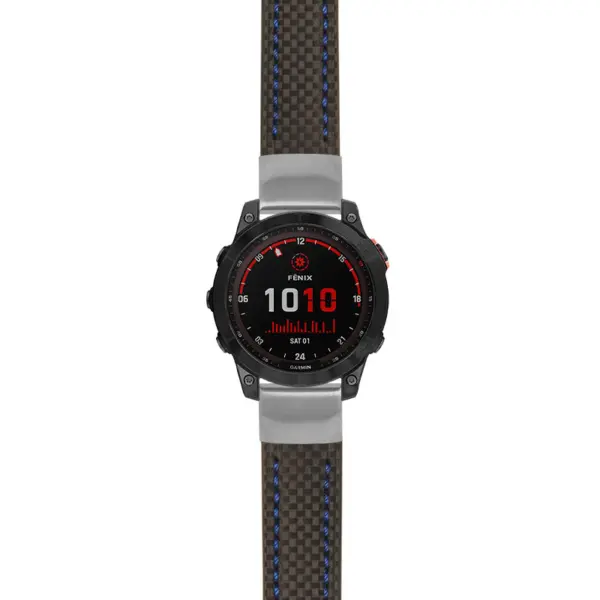 g.f7.st25 Main Black & Blue StrapsCo Heavy Duty Carbon Fiber Watch Strap 20mm