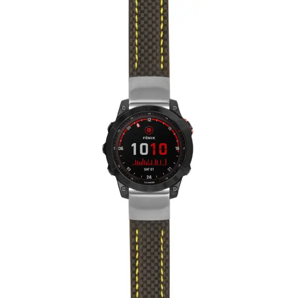 g.f7.st25 Main Black & Yellow StrapsCo Heavy Duty Carbon Fiber Watch Strap 20mm