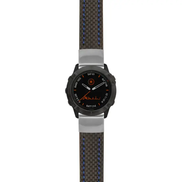 g.f6.st25 Main Black & Blue StrapsCo Heavy Duty Carbon Fiber Watch Strap 20mm