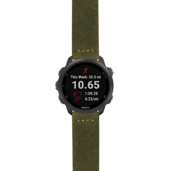 g.f245.st29 Main Green StrapsCo Heavy Duty Suede Watch Strap 20mm
