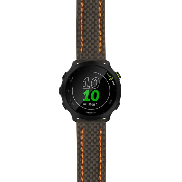 g.f55.st25 Main Black & Orange StrapsCo Heavy Duty Carbon Fiber Watch Strap 20mm
