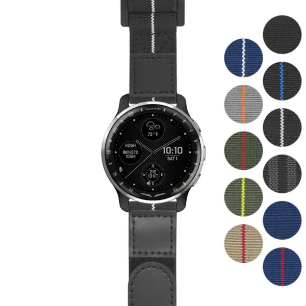 g.dax10.nt13 Gallery Black & White StrapsCo Hook and Loop Explorer Watch Band Strap Nylon Velcro NATO 20mm