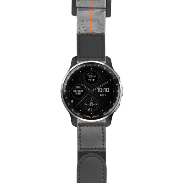 g.dax10.nt13 Main Gray & Orange StrapsCo Hook and Loop Explorer Watch Band Strap Nylon Velcro NATO 20mm