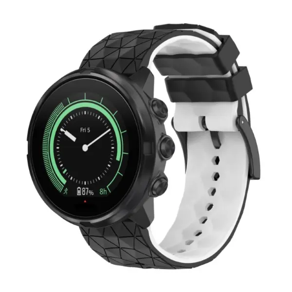 s.r33.1.22 Black & White Main StrapsCo ColorBlock Endurance Watch Band Strap for Suunto 9 Peak