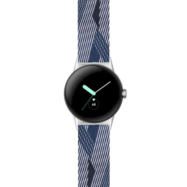s.ny6 Main Blue & White StrapsCo Nylon Canvas Watch Band Strap 20mm