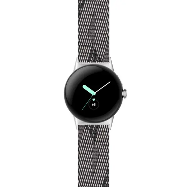 s.ny6 Main Grey & White StrapsCo Nylon Canvas Watch Band Strap 20mm