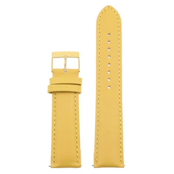 st18.10.10.yg Up Yellow Yellow Gold Buckle Padded Smooth Leather Watch Band Strap