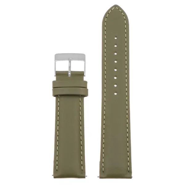 st18.11.11.bs Up Green Brushed Silver Buckle Padded Smooth Leather Watch Band Strap