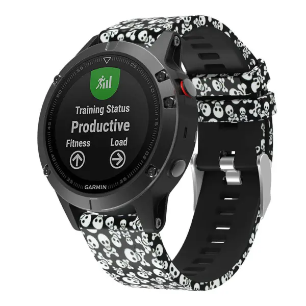 G.r30.c Main Skulls & Bones StrapsCo QuickFit 22 Silicone Rubber Watch Band Strap For Garmin Fenix 5 & Forerunner 935 & Instinct