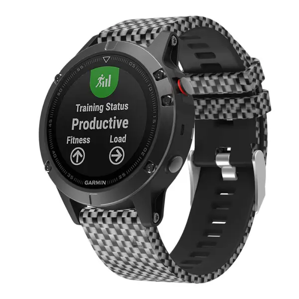 G.r30.d Main Silver Weave StrapsCo QuickFit 22 Silicone Rubber Watch Band Strap For Garmin Fenix 5 & Forerunner 935 & Instinct