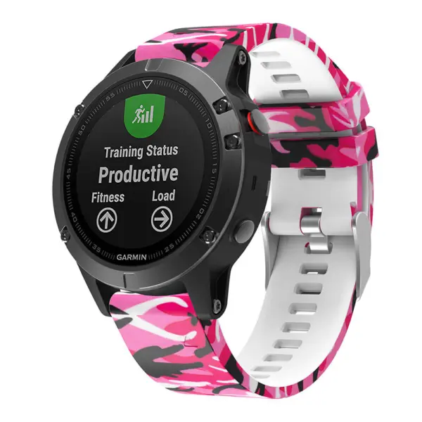 G.r30.j Main Pink Camo StrapsCo QuickFit 22 Silicone Rubber Watch Band Strap For Garmin Fenix 5 & Forerunner 935 & Instinct