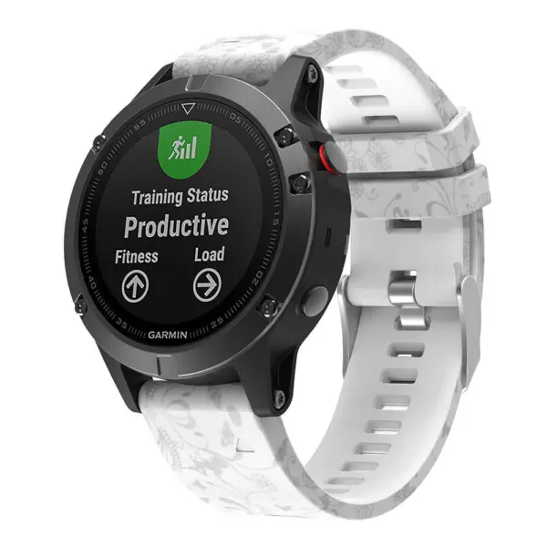G.r30.k Main White & Silver Fairies StrapsCo QuickFit 22 Silicone Rubber Watch Band Strap For Garmin Fenix 5 & Forerunner 935 & Instinct