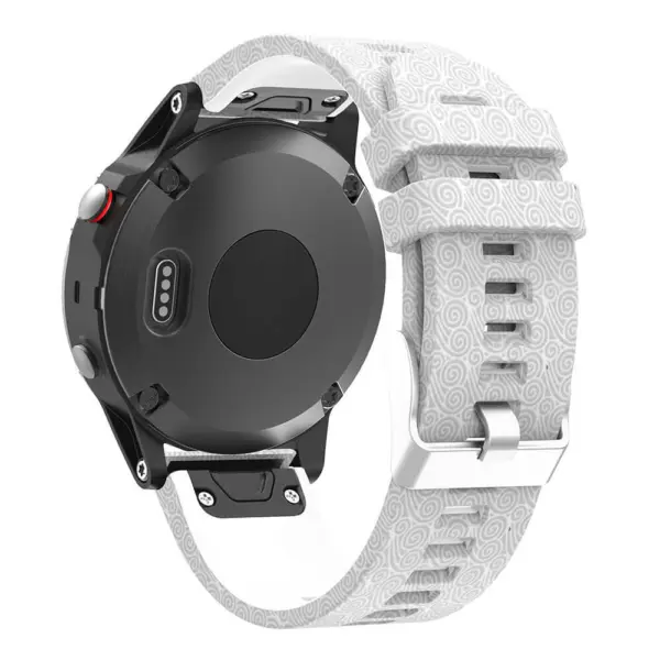 G.r30.m Back Grey Swirls StrapsCo QuickFit 22 Silicone Rubber Watch Band Strap For Garmin Fenix 5 & Forerunner 935 & Instinct