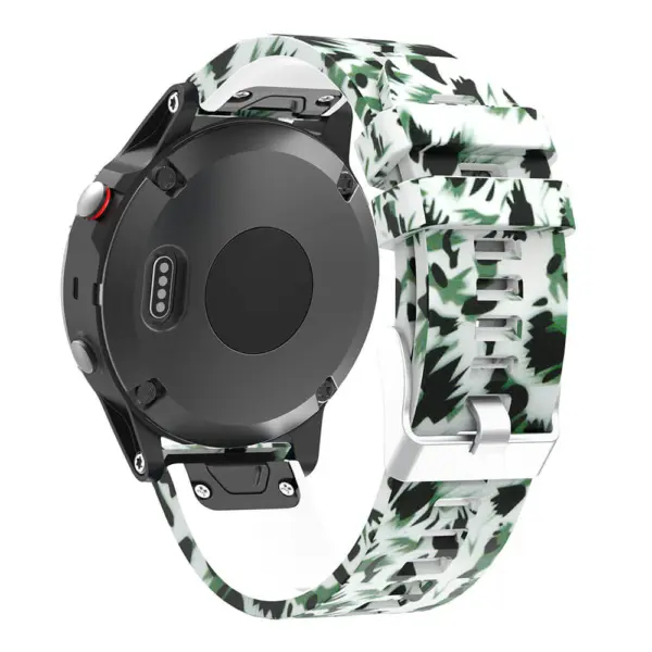 G.r30.o Back Jungle Camo StrapsCo QuickFit 22 Silicone Rubber Watch Band Strap For Garmin Fenix 5 & Forerunner 935 & Instinct