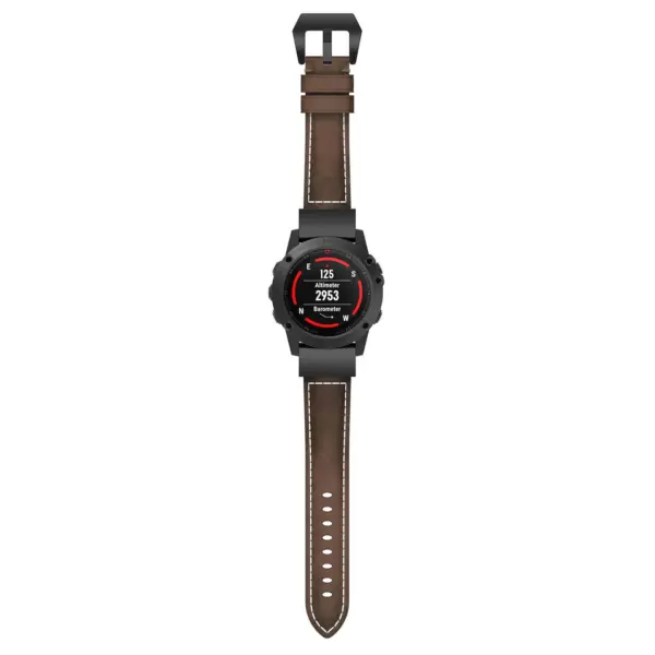 G.l6.2 Up Brown StrapsCo QuickFit 22 Leather Watch Band Strap For Garmin Fenix 5
