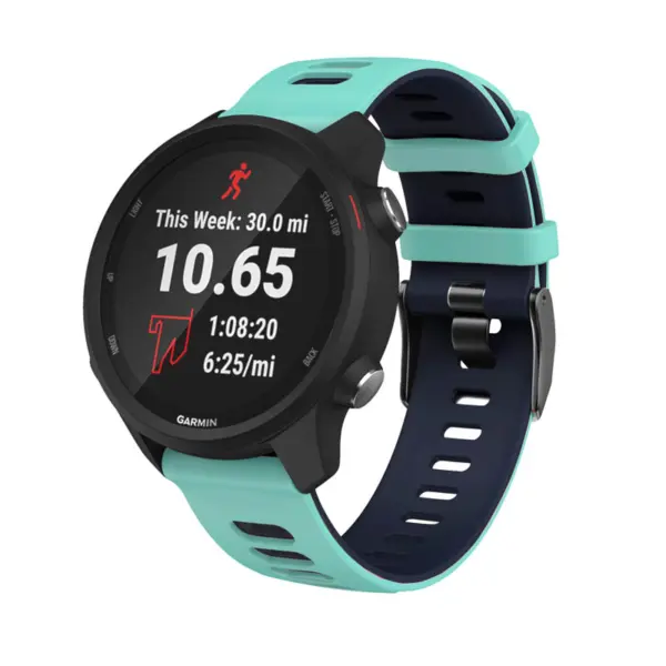 g.r58.11.5.20 Main Aqua Midnight Blue StrapsCo Silicone Band for Garmin Forerunner 245 645 Vivoactive 3