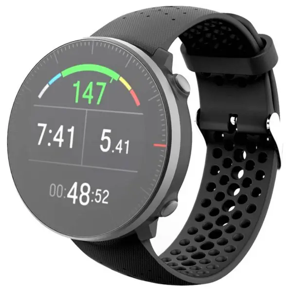 P.r7.1 Main Black StrapsCo Perforated Rubber Watch Band Strap For Polar Vantage M Grit X Updated