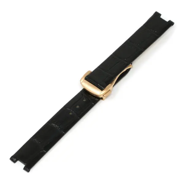L.om2.1.rg Black (Rose Gold Buckle) Alt StrapsCo Croc Embossed Leather Watch Band Strap For De Ville