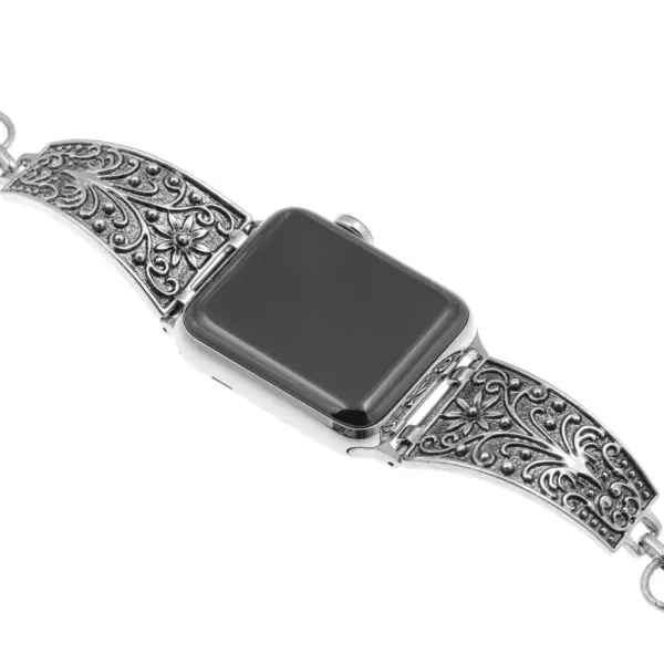 A.m12.a Front Design A StrapsCo Alloy Metal Watch Band Strap Jewelry Jewelery Bracelet For Apple Watch Series 1234 38mm 40mm 42mm 44mm