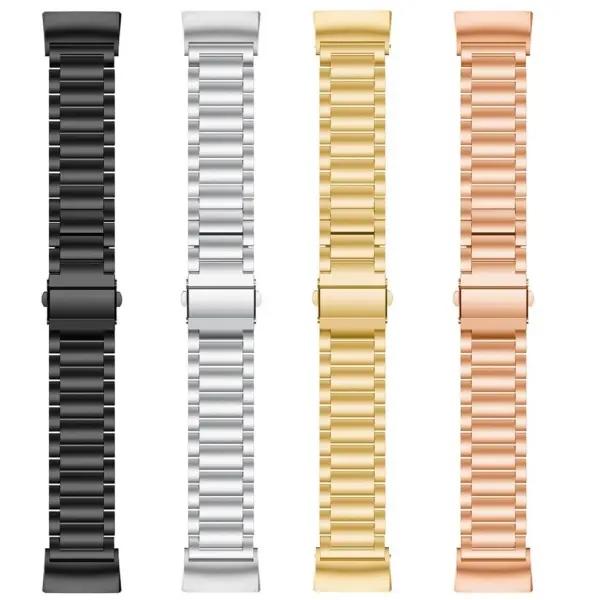 Fb.m68 All Stainless Steel Metal Replacement Watch Band Strap For Fitbit Charge 3