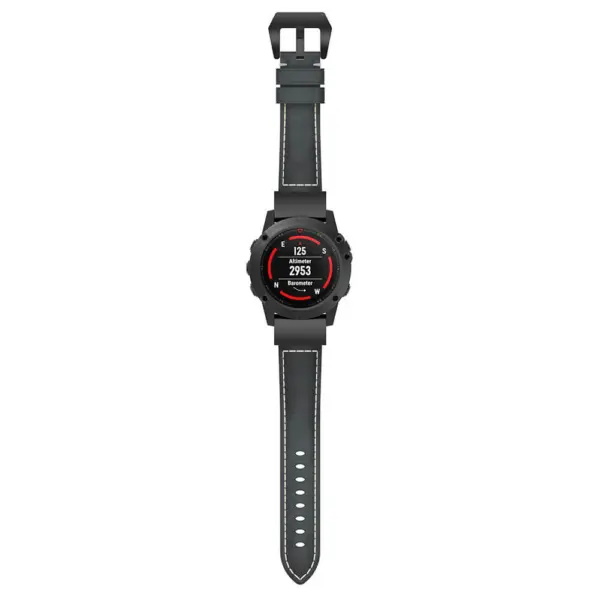 G.l7.1 Up Black StrapsCo QuickFit 26 Leather Watch Band Strap For Garmin Fenix 5X