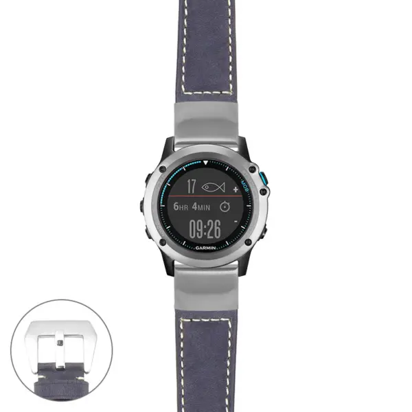 g.qtx3.p560a Main Blue StrapsCo DASSARI Salvage Thick Padded Distressed Italian Leather Watch Band Strap with Silver Buckle