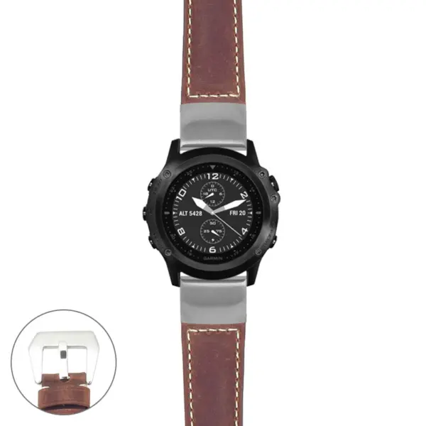 g.tbv.p560a Main Rust StrapsCo DASSARI Salvage Thick Padded Distressed Italian Leather Watch Band Strap with Silver Buckle