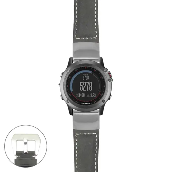 g.f3.p560a Main Black StrapsCo DASSARI Salvage Thick Padded Distressed Italian Leather Watch Band Strap with Silver Buckle