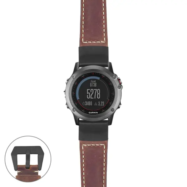 g.f3.p560a Main Rust StrapsCo DASSARI Salvage Thick Padded Distressed Italian Leather Watch Band Strap with Matte Black Buckle