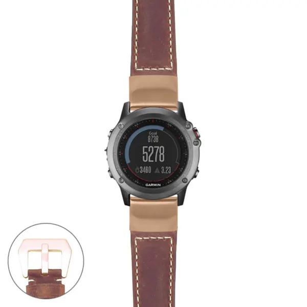 g.f3.p560a Main Rust StrapsCo DASSARI Salvage Thick Padded Distressed Italian Leather Watch Band Strap with Rose Gold Buckle